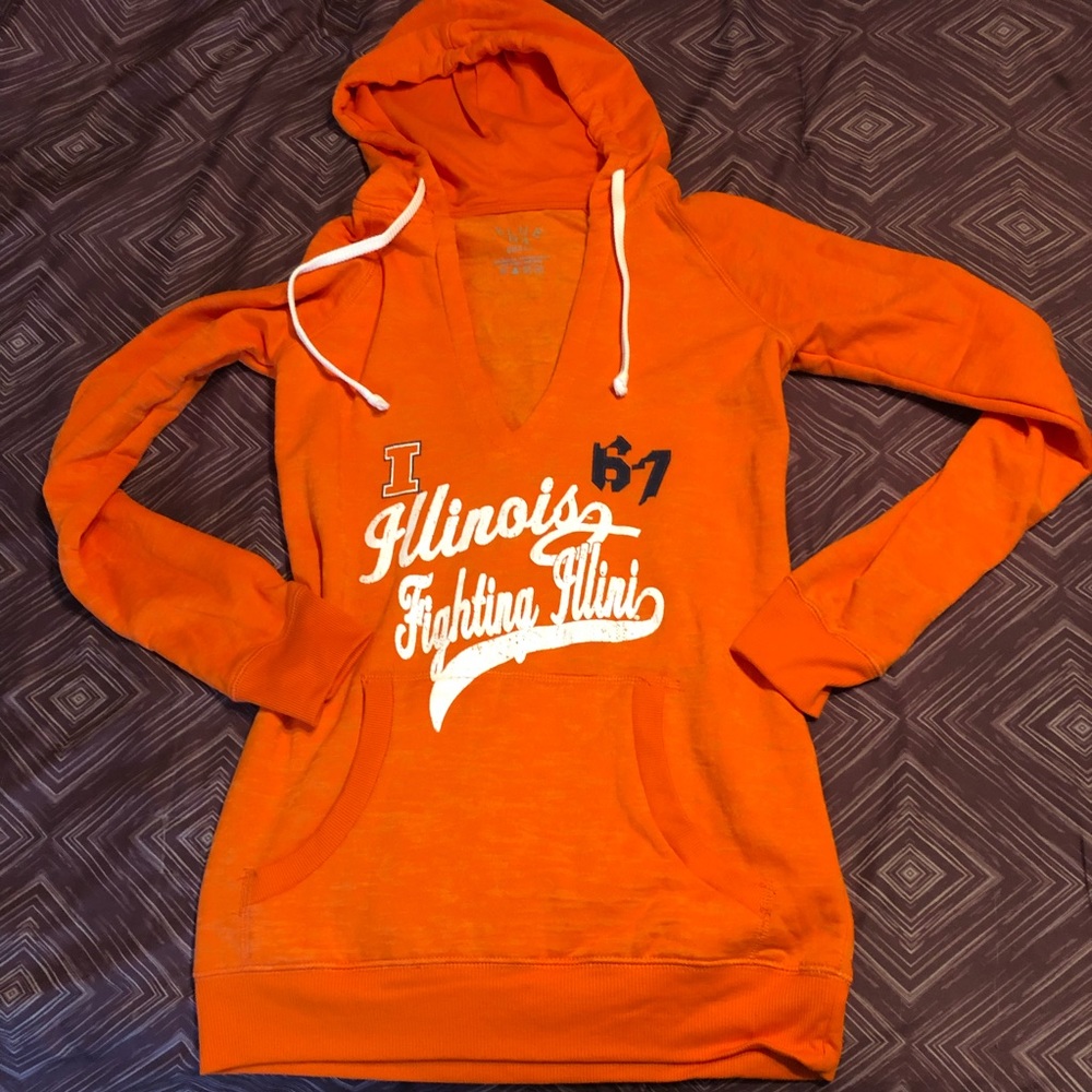 Juniors’ Blue 84 Illini V-neck Hoodie, EUC, Small